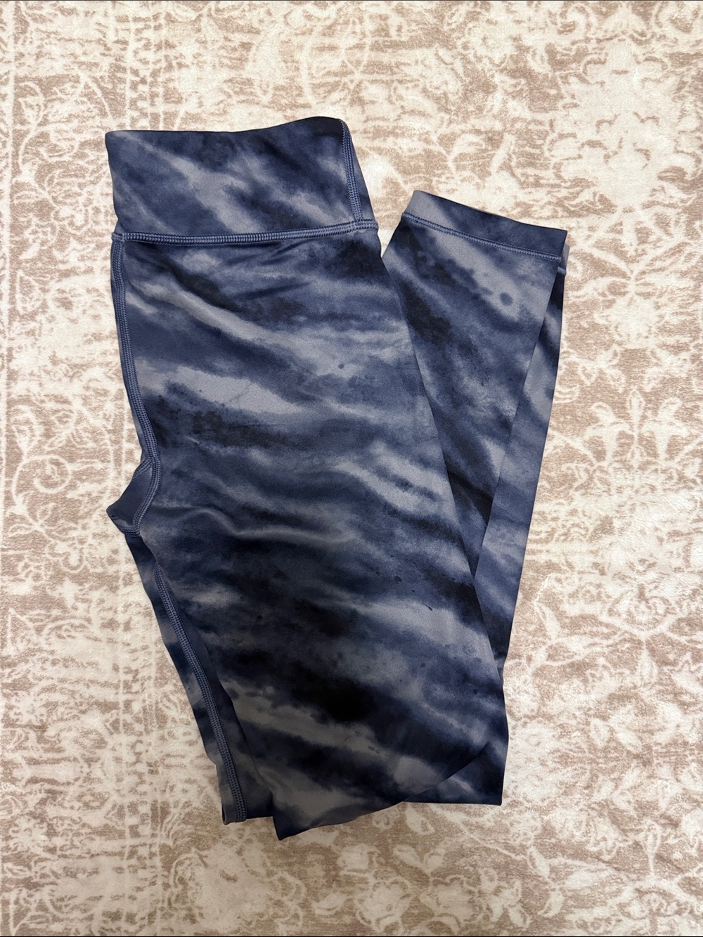 Athleta Girls Navy Blue Tie-Dye Leggings